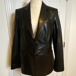 Classic Black Leather Blazer